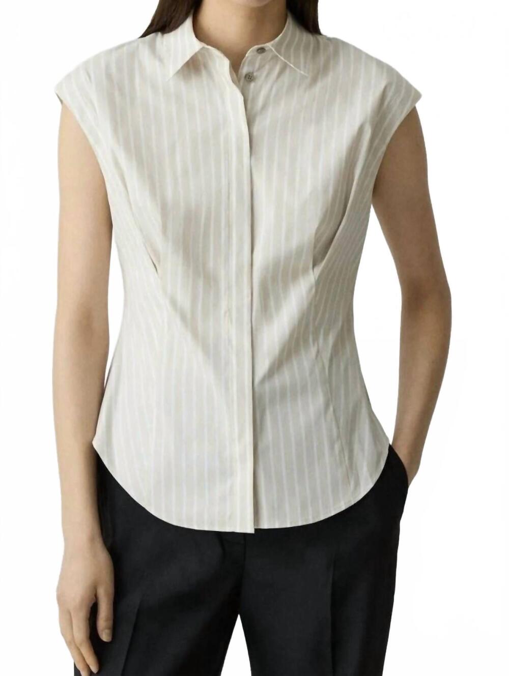 NEW THEORY cap sleeve cinch shirt